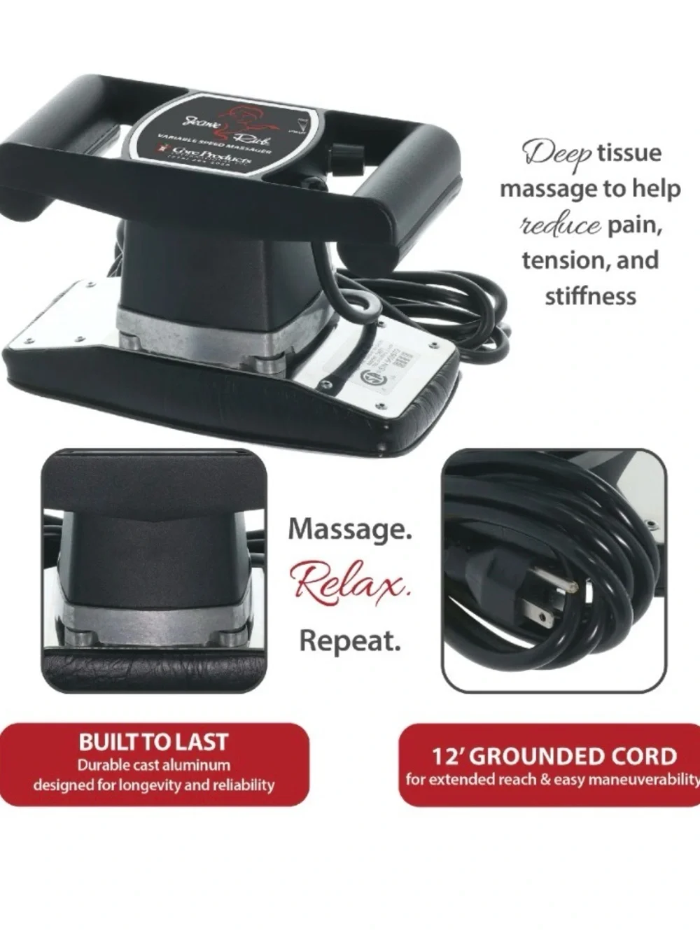 Jeanie Rub Variable Speed Massager - Black - Picture 4 of 12